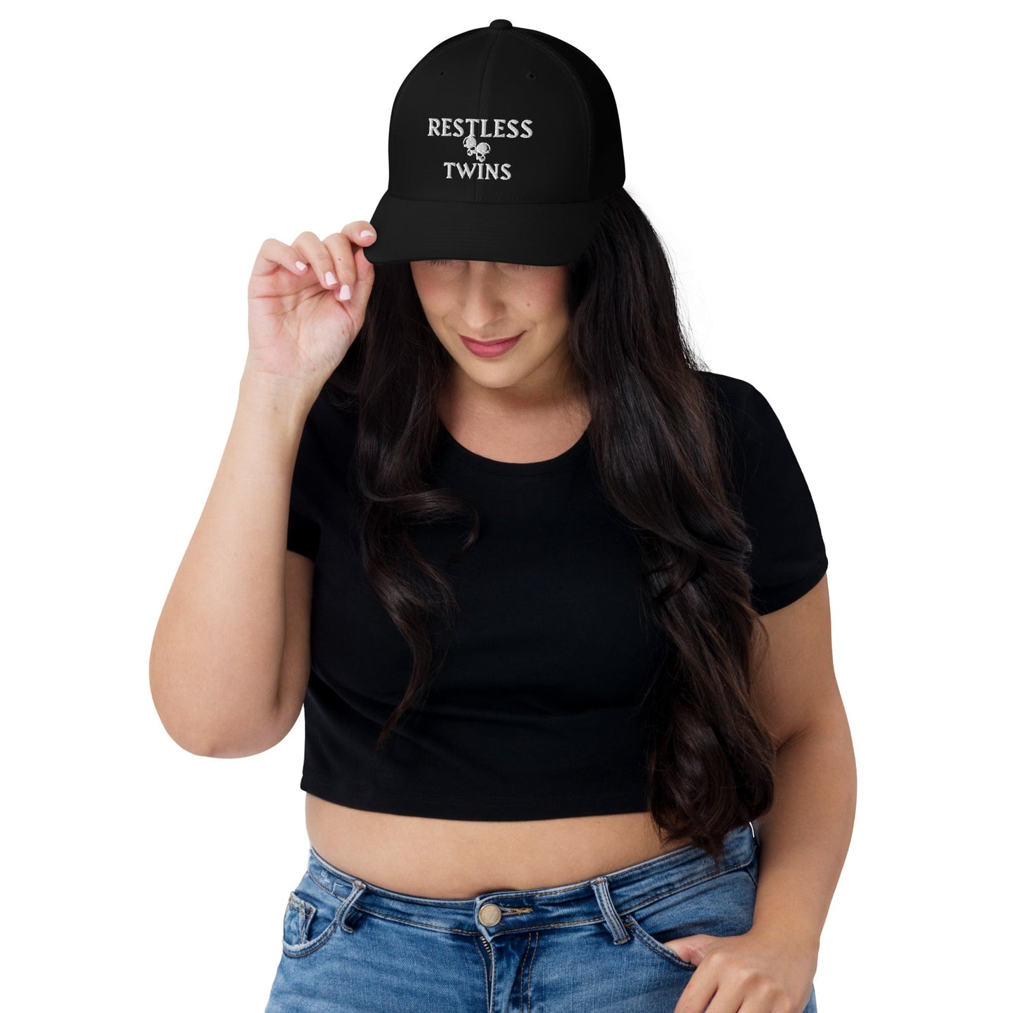 Restless Twins Unisex Trucker Cap (White Logo) (Temp) - Restless Twins Apparel Co.